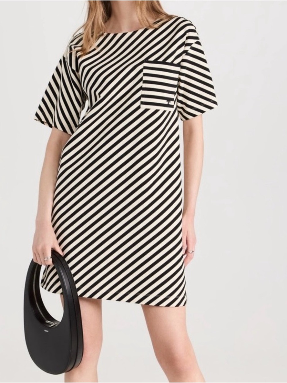 Tory Burch Striped navy & White Shift Dress with Chest Pocket